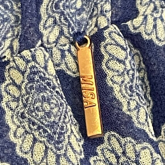 Misa Nahla Tiered Ruffle Skirt Blue Lapis Tile Small NWT $245 - Picture 5 of 6